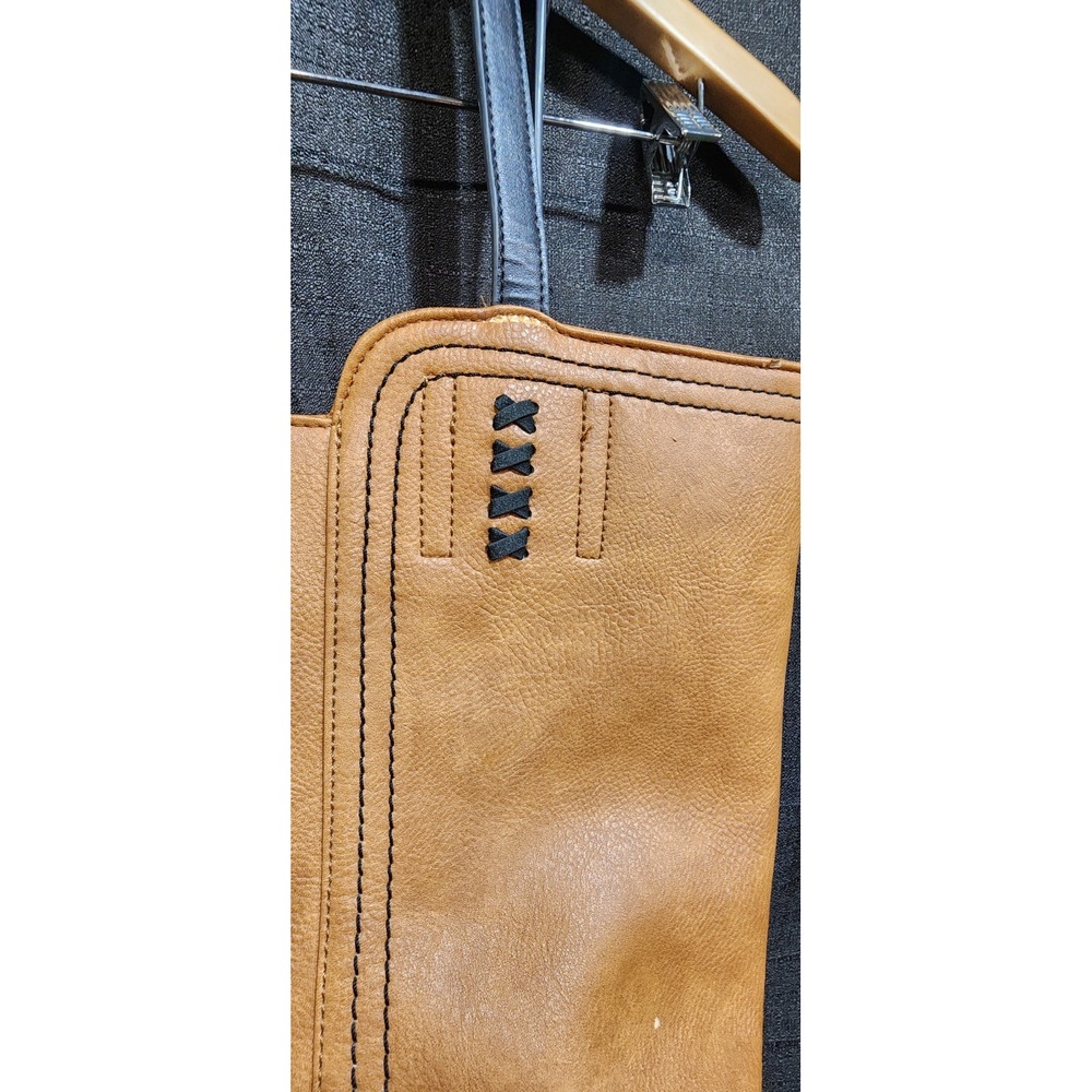 Montana West Tote Bag Handle Satchel Purse Zipper Leather Rustic Western Brown - Picture 3 of 9